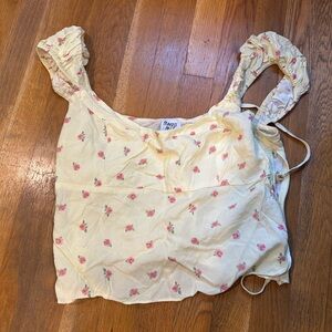 Princess Polly Cream Floral Blouse